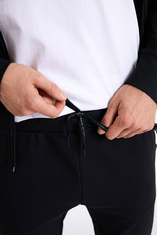 Tapered cotton French terry sweatpants 5 | BLACK | Audimas