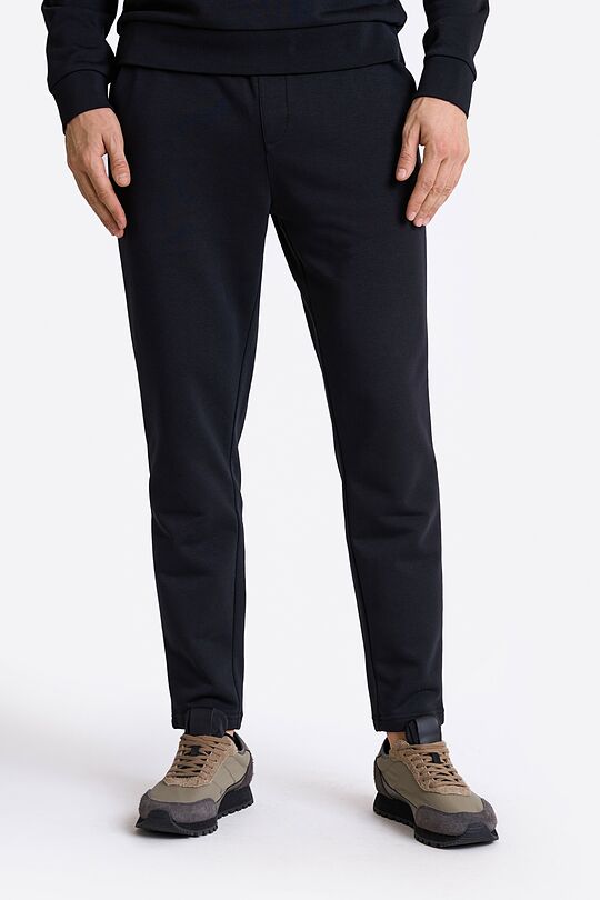 Cotton French terry tapered sweatpants 2 | BLACK | Audimas