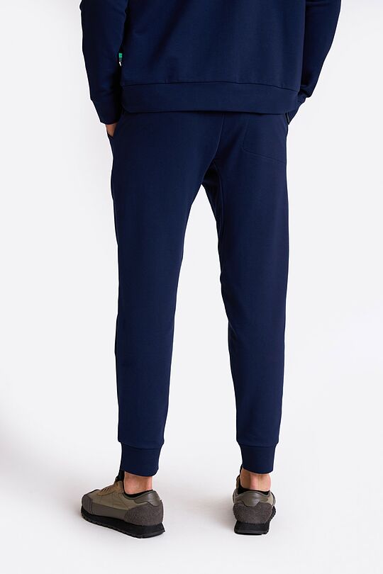 Tapered cotton French terry sweatpants 3 | BLUE | Audimas