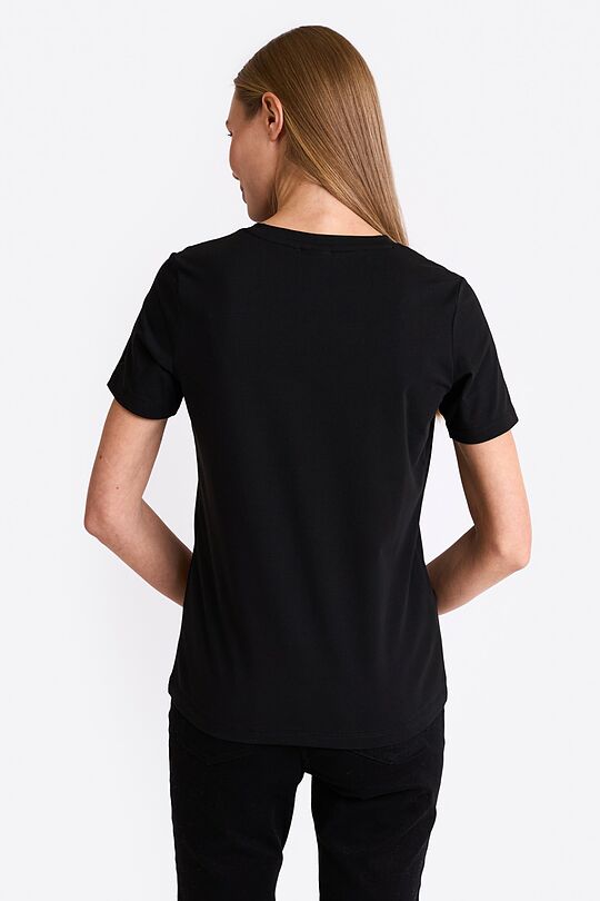 V-neck cotton T-shirt 2 | BLACK | Audimas