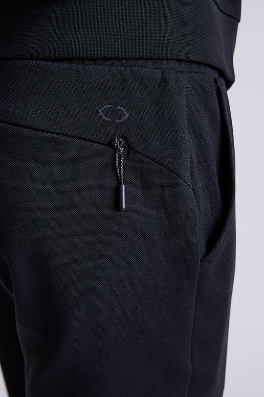 Cotton pique straight fit sweatpants 4 | BLACK | Audimas