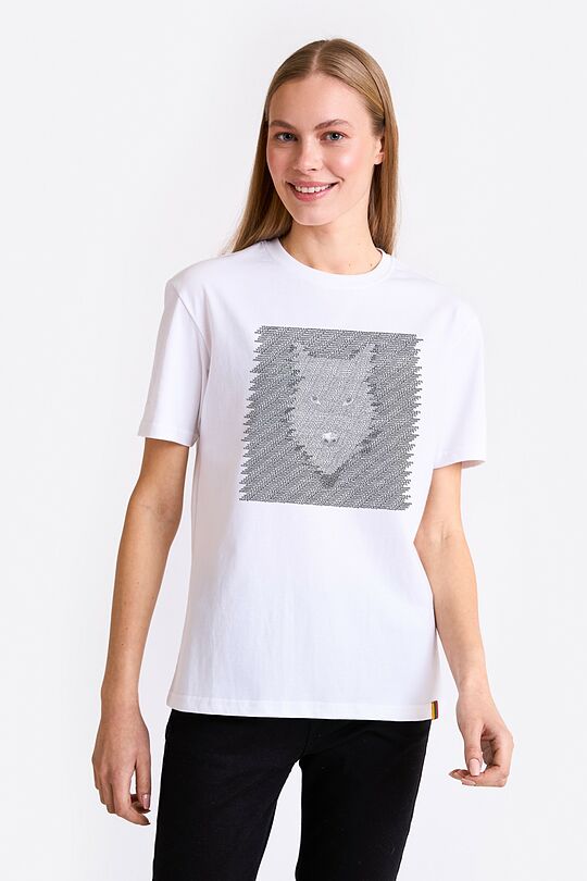 Short sleeves cotton T-shirt the eye of the forest 1 | WHITE | Audimas