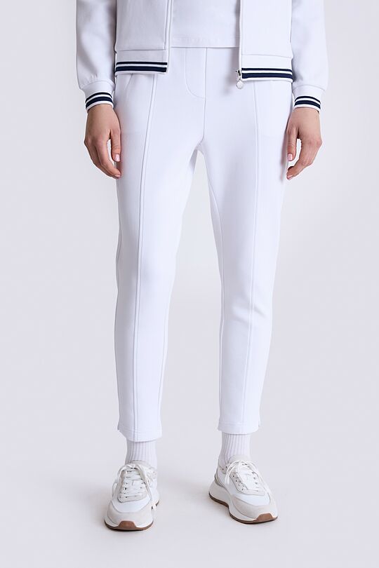 Cotton pique tapered fit sweatpants 2 | WHITE | Audimas