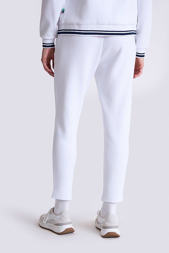 Cotton pique tapered fit sweatpants 3 | WHITE | Audimas