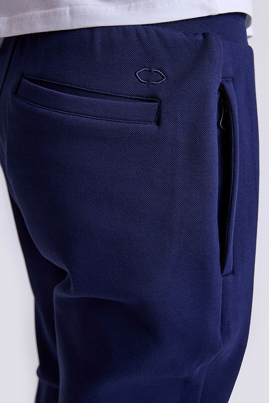 Pique texture tapered sweatpants 4 | BLUE | Audimas