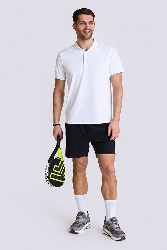 Synthetic short sleeve polo shirt 4 | WHITE | Audimas