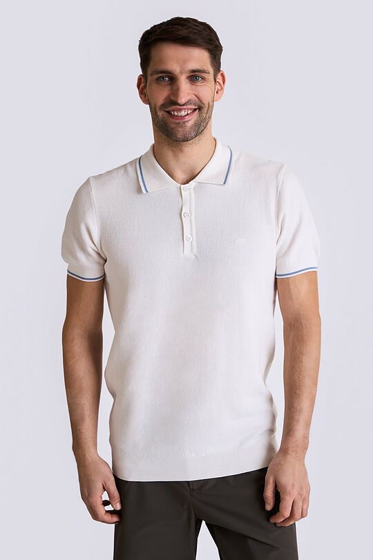 Knitted polo T-shirt 1 | WHITE | Audimas