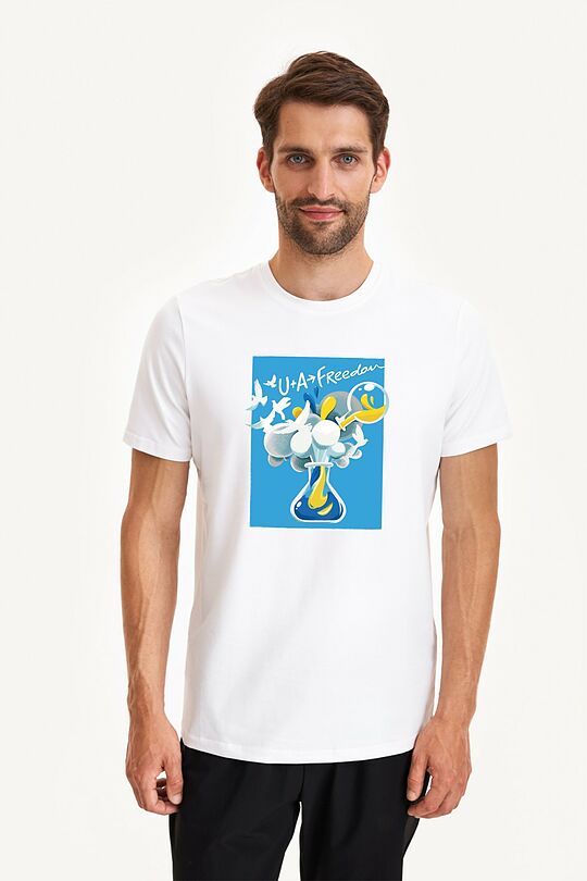 Short sleeves cotton T-shirt Flask 1 | WHITE | Audimas