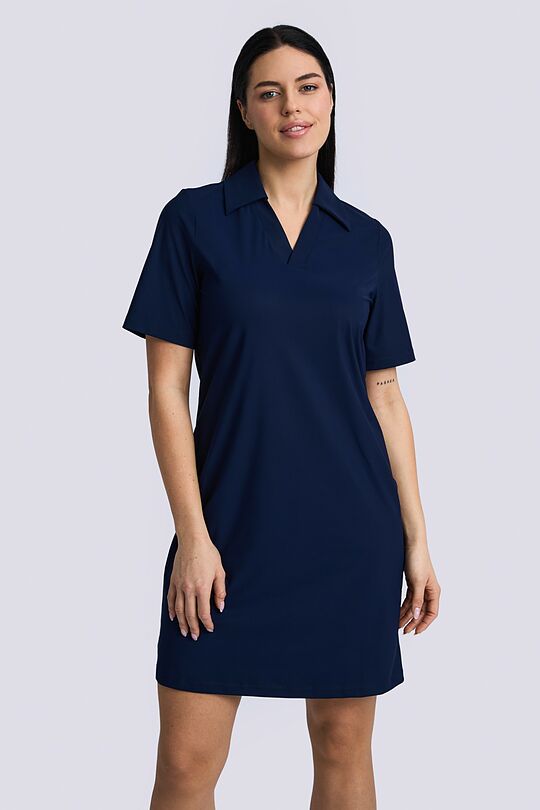 SENSITIVE fabric short sleeve dress 2 | BLUE | Audimas