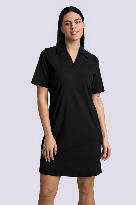 SENSITIVE fabric short sleeve dress 1 | BLACK | Audimas