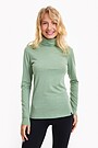 Merino wool roll neck long sleeve top 1 | GREEN | Audimas