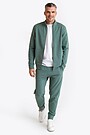 Organic cotton French terry full-zip sweatshirt 5 | GREEN | Audimas