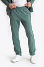 Straight cut cotton French terry sweatpants 2 | GREEN | Audimas