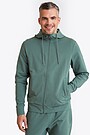 Organic cotton French terry full-zip hoodie 1 | GREEN | Audimas
