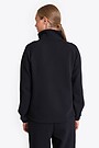 Textured fabric full-zip sweatshirt 2 | BLACK | Audimas