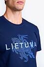 National collection embroidered cotton T-shirt 3 | BLUE | Audimas