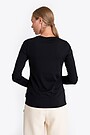 Light merino wool long sleeves top 2 | BLACK | Audimas