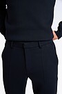 Cotton pique straight fit sweatpants 5 | BLACK | Audimas