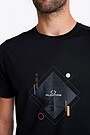 Merino wool T-shirt with print 2 | BLACK | Audimas