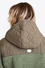 Long sherpa fleece jacket with hood 3 | GREEN | Audimas