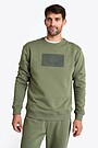 Cotton fleece crewneck sweatshirt 1 | CHAKI | Audimas