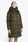 Down coat with cocooning hood 1 | GREEN | Audimas