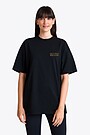 Short sleeves cotton T-shirt Basketball court 3 | BLACK | Audimas