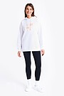 Oversized cotton fleece hoodie 5 | WHITE | Audimas