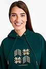 Oversized cotton fleece hoodie 3 | GREEN | Audimas