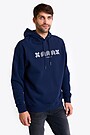 Oversized cotton fleece hoodie 1 | BLUE | Audimas