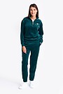 Cotton velour half-zip sweatshirt 4 | GREEN | Audimas