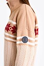 Winter patern wool sweater with high collar 3 | Cream | Audimas