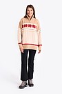 Winter patern wool sweater with high collar 5 | Cream | Audimas