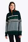 Winter patern wool sweater with high collar 1 | GREEN | Audimas