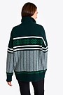 Winter patern wool sweater with high collar 2 | GREEN | Audimas