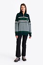 Winter patern wool sweater with high collar 3 | GREEN | Audimas