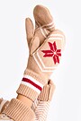 Knitted winter pattern wool mittens 1 | Cream | Audimas