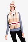 Knitted patterned wool hat and scarf set 2 | Cream | Audimas