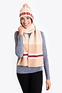 Knitted patterned wool hat and scarf set 4 | Cream | Audimas