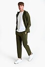 Straight cut cotton French terry sweatpant 1 | GREEN | Audimas