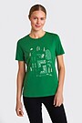 Short sleeves cotton T-shirt Let's head into winter! 1 | GREEN | Audimas