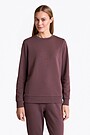 Cotton French terry crewneck sweatshirt 1 | BROWN | Audimas