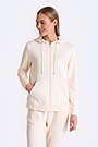 Cotton French terry full-zip hoodie with Modal 1 | Cream | Audimas