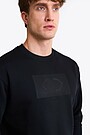 Cotton fleece crewneck sweatshirt 3 | BLACK | Audimas