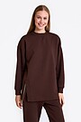 Cotton fleece sweatshirt 1 | BROWN | Audimas