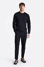 Cotton French terry crewneck sweatshirt 3 | BLACK | Audimas