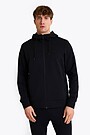 Cotton French terry full-zip hoodie 1 | BLACK | Audimas