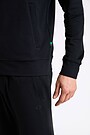 Organic cotton French terry full-zip sweatshirt 4 | BLACK | Audimas