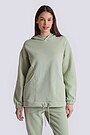 Oversized cotton fleece hoodie 1 | GREEN | Audimas