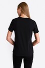 V-neck cotton T-shirt 2 | BLACK | Audimas